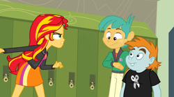 Size: 1023x574 | Tagged: safe, snails, snips, sunset shimmer, equestria girls, equestria girls (movie)