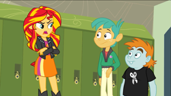 Size: 1023x576 | Tagged: safe, snails, snips, sunset shimmer, equestria girls, equestria girls (movie)