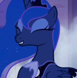 Size: 380x381 | Tagged: safe, screencap, princess luna, alicorn, pony, to where and back again, cropped, eyes closed, lip bite, solo