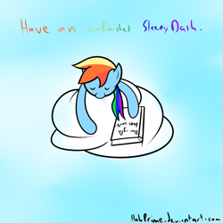 Size: 1280x1280 | Tagged: safe, artist:haloprime, rainbow dash, pegasus, pony, 30 minute art challenge, blue coat, female, mare, multicolored mane, sleeping, solo