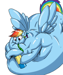 Size: 1280x1520 | Tagged: safe, artist:quiteanonymous, rainbow dash, pegasus, pony, air tank, balloon, belly, blimp, hose, inflation