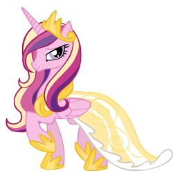 Size: 6000x6006 | Tagged: source needed, useless source url, safe, artist:aeroytechyon-x, princess cadance, alicorn, pony, season 2, absurd resolution, artifact, clothes, crown, dress, female, looking at you, mare, raised hoof, simple background, solo, transparent background, vector