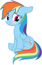 Size: 900x1393 | Tagged: safe, artist:klaifferon, rainbow dash, pegasus, pony, blushing, simple background, transparent background, vector