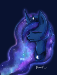 Size: 600x800 | Tagged: safe, artist:alyssdream, princess luna, alicorn, pony, bust, portrait, sad, solo