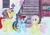 Size: 1024x726 | Tagged: safe, carrot cake, fluttershy, rainbow dash, pegasus, pony, alex warlorn, fanfic, fanfic art, pony pov series, reharmonized ponies, sugarcube corner