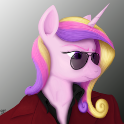 Size: 1000x1000 | Tagged: safe, artist:cubonator, princess cadance, alicorn, pony, clothes, solo, sunglasses