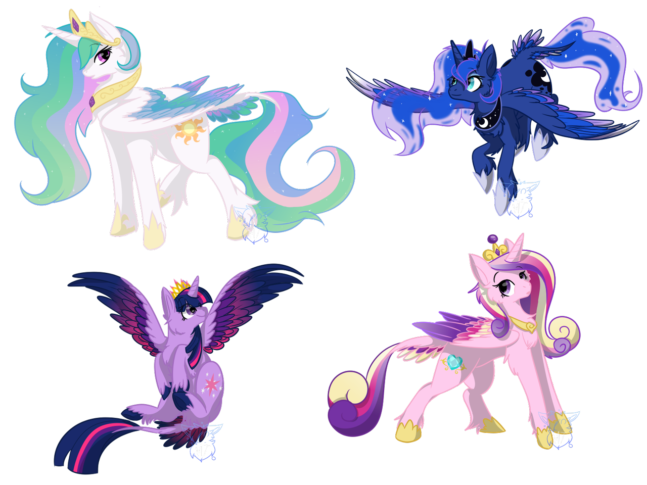 1197176 - safe, artist:azaleasdolls, artist:fannitasticfangirl, princess  cadance, princess celestia, princess luna, twilight sparkle, alicorn,  mermaid, pony, siren, g4, alicorn tetrarchy, bare shoulders, bubble,  clothes, crossover, crown, fins, jewelry