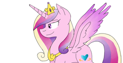 Size: 1024x525 | Tagged: safe, artist:despotshy, princess cadance, alicorn, pony, crown, female, horn, mare, multicolored mane, solo