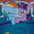 Size: 657x657 | Tagged: safe, artist:somepony, rainbow dash, twilight sparkle, pegasus, pony, ask, asksparklesanddashie, bed, female, lesbian, shipping, sleeping, tumblr, twidash