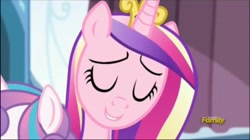 Size: 2048x1147 | Tagged: safe, screencap, princess cadance, alicorn, pony, the crystalling, discovery family logo, female, horn