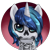 Size: 1280x1280 | Tagged: safe, artist:sugguk, shining armor, pony, unicorn, bust, dia de los muertos, portrait, solo, sugar skull, watermark