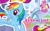 Size: 1280x800 | Tagged: safe, rainbow dash, pegasus, pony, blue coat, crystal empire, female, mare, multicolored mane, official, solo, wallpaper
