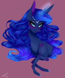 Size: 1024x1229 | Tagged: safe, artist:jgreti, princess luna, alicorn, pony, female, horn, mare, simple background, solo