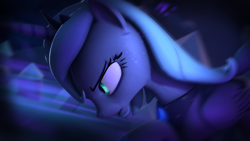 Size: 1920x1080 | Tagged: safe, artist:ferexes, princess luna, alicorn, pony, 3d, s1 luna, solo