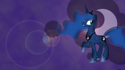 Size: 1920x1080 | Tagged: safe, artist:looseknot, artist:lyraartstrings, artist:shadowstars42, princess luna, alicorn, pony, cutie mark, female, lens flare, mare, raised hoof, shadow, solo, vector, wallpaper