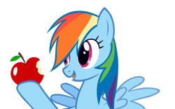 Size: 1131x707 | Tagged: safe, artist:hazel-schnuffington, rainbow dash, pegasus, pony, apple, simple background, transparent background, vector