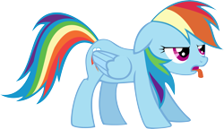 Size: 3999x2310 | Tagged: safe, artist:binaryninj4, rainbow dash, pegasus, pony, simple background, solo, tongue out, transparent background, vector