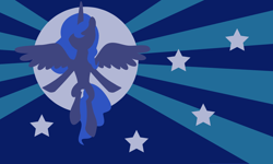 Size: 2000x1200 | Tagged: safe, artist:recordmelodie, princess luna, alicorn, pony, blue, flag, new lunar underground, solo, underground