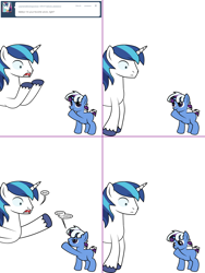 Size: 1204x1604 | Tagged: safe, artist:dekomaru, shining armor, oc, oc:nebula, pony, unicorn, ask, colt, magical lesbian spawn, male, offspring, parent:trixie, parent:twilight sparkle, parents:twixie, tumblr, tumblr:ask twixie