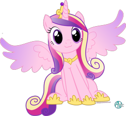 Size: 5000x4615 | Tagged: safe, artist:arifproject, princess cadance, alicorn, pony, :3, absurd resolution, behaving like a cat, catface, cute, cutedance, meme, simple background, sitting, sitting catface meme, solo, spread wings, transparent background