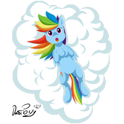 Size: 2000x2000 | Tagged: safe, artist:datponypl, rainbow dash, pegasus, pony, cloud, on back, solo