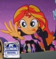 Size: 371x386 | Tagged: safe, edit, edited screencap, screencap, sunset shimmer, equestria girls, equestria girls (movie), cropped, klondike bar, solo focus, sunset shimmer reaching for things, tongue out