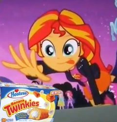 Size: 371x386 | Tagged: safe, edit, edited screencap, screencap, sunset shimmer, equestria girls, equestria girls (movie), cropped, food, meme, solo focus, sunset shimmer reaching for things, tongue out, twinkies