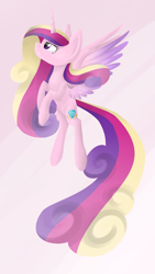 Size: 1024x1820 | Tagged: safe, artist:despotshy, princess cadance, alicorn, pony, crown, female, horn, mare, multicolored mane, solo