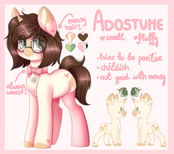 Size: 2931x2592 | Tagged: safe, artist:adostume, oc, oc only, oc:adostume, pony, :p, adorable face, blank flank, blushing, clothes, collar, cute, glasses, heart, knee high socks, mlem, pet play, reference sheet, shading, silly, socks, thigh highs, tongue out