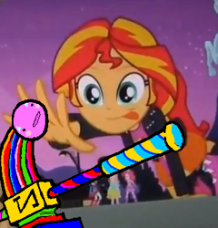 Size: 371x386 | Tagged: safe, edit, edited screencap, screencap, sunset shimmer, equestria girls, equestria girls (movie), homestuck, meme, solo focus, sunset shimmer reaching for things, tongue out, warhammer of zillyhoo