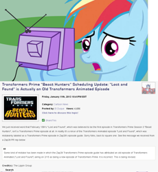 Size: 959x1044 | Tagged: safe, rainbow dash, pegasus, pony, beast hunters, exploitable meme, meme, transformers, transformers prime, tv meme