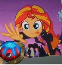 Size: 371x390 | Tagged: safe, edit, edited screencap, screencap, sunset shimmer, equestria girls, equestria girls (movie), cropped, matrix of leadership, meme, solo focus, sunset shimmer reaching for things, tongue out, transformers