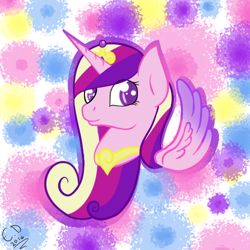 Size: 500x500 | Tagged: safe, artist:everdale, princess cadance, alicorn, pony, bust, portrait, solo