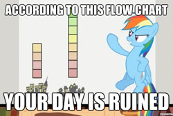 Size: 550x369 | Tagged: safe, rainbow dash, pegasus, pony, blue coat, female, image macro, mare, multicolored mane