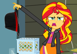 Size: 1016x720 | Tagged: safe, sunset shimmer, equestria girls, exploitable meme, fedora shaming, hat, meme, solo, sunset is disgusted, trilby