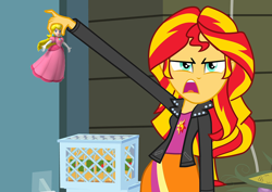 Size: 1016x720 | Tagged: safe, sunset shimmer, human, equestria girls, exploitable meme, meme, princess peach, sunset is disgusted, super mario bros.