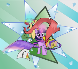 Size: 3086x2740 | Tagged: safe, artist:fanma, sunset shimmer, twilight sparkle, pony, christmas, present