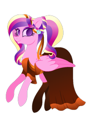 Size: 691x933 | Tagged: safe, artist:carouselunique, princess cadance, alicorn, pony, clothes, dress, fashion, gala dress, pegasus cadance, solo, teen princess cadance