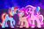 Size: 1280x837 | Tagged: safe, artist:carouselunique, mayor mare, princess cadance, sassy saddles, alicorn, pony, 80's fashion, 80s, non-dyed mayor, pegasus cadance, teen princess cadance, teenager