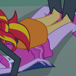 Size: 741x741 | Tagged: safe, screencap, sunset shimmer, twilight sparkle, equestria girls, equestria girls (movie), boots, fall formal outfits, high heel boots, out of context, twilight ball dress