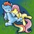 Size: 945x945 | Tagged: safe, artist:mast88, artist:megasweet, fluttershy, rainbow dash, pegasus, pony, duo, sleeping, snuggling