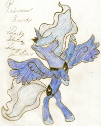 Size: 1435x1795 | Tagged: safe, artist:silversthreads, princess luna, alicorn, pony, daily sketch, female, horn, mare, solo