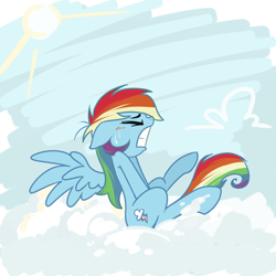 Size: 1000x1000 | Tagged: artist needed, safe, rainbow dash, pegasus, pony, blushing, cloud, cloudy, covering crotch, desperation, female, holding, need to pee, omorashi, potty dance, potty emergency, potty time, sky, solo, sun, sweat, trotting in place