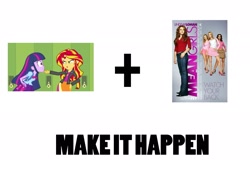 Size: 2048x1536 | Tagged: safe, sunset shimmer, twilight sparkle, equestria girls, equestria girls (movie), exploitable meme, make it happen, mean girls, meta, simple background, white background