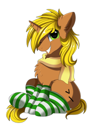 Size: 2550x3509 | Tagged: safe, artist:pridark, oc, oc only, oc:rock, pony, clothes, looking at you, male, one eye closed, simple background, socks, stallion, stockings, striped socks, thigh highs, transparent background, wink