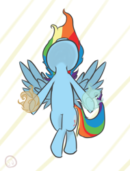 Size: 780x1024 | Tagged: safe, artist:jordanloo, rainbow dash, pegasus, pony, blue coat, female, magic, mare, multicolored mane