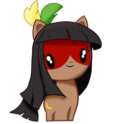 Size: 1500x1500 | Tagged: safe, artist:archooves, oc, oc:kuruminha, pony, bangs, brazil, brchan, chibi, cutie mark crew, face paint, indigenous brazilian, nation ponies, ponified, simple background, solo, toy, transparent background