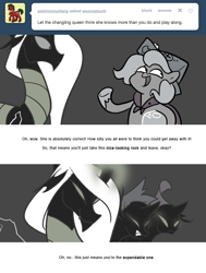 Size: 666x880 | Tagged: safe, artist:egophiliac, princess luna, oc, oc:exuvia, oc:imogen, oc:pebbl, oc:pharate, oc:tumbler, alicorn, changeling, changeling queen, pony, cartographer's cap, changeling queen oc, female, filly, hat, magic, marauder's mantle, monochrome, moon roc, moonstuck, neo noir, partial color, rock, woona, woonoggles, younger