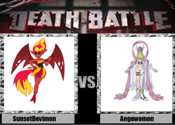 Size: 838x600 | Tagged: safe, sunset satan, sunset shimmer, equestria girls, equestria girls (movie), angewomon, death battle, digimon, meta