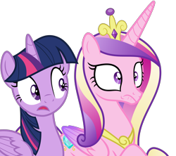 Size: 6912x6137 | Tagged: safe, artist:decprincess, princess cadance, twilight sparkle, twilight sparkle (alicorn), alicorn, pony, three's a crowd, .svg available, absurd resolution, female, mare, simple background, transparent background, vector